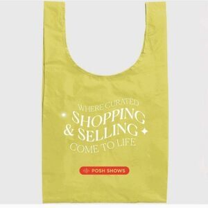 Vibrant Yellow Shopping Tote Bag POSHMARK swag Rare From Poshmark Y2k Baggu